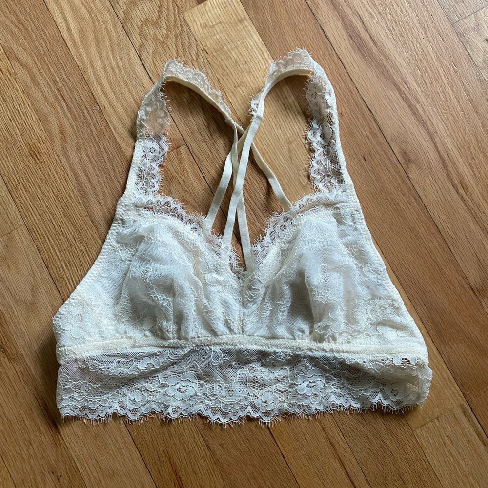 Elegant Cream Lace Bralette